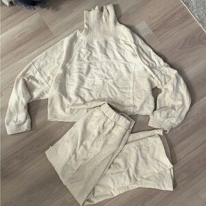 Aerie Cream Knit Lounge Set